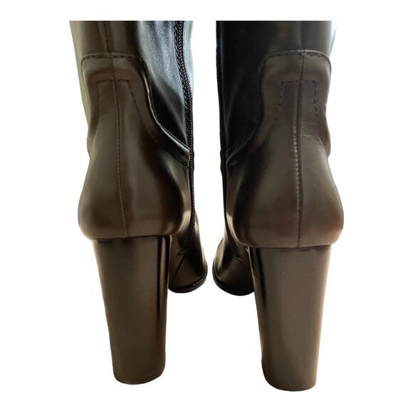 Alexandre Birman Lauren Ttk 90 Leather Heeled Boots Knee High Dark Brown Size 40 - Picture 4 of 14